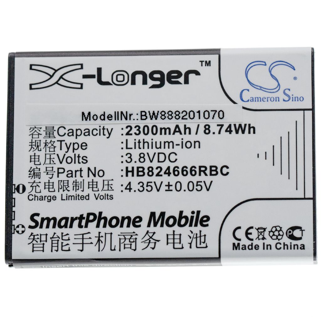 vhbw Akku Ersatz für Huawei HB824666RBC, HWBBJ1 für Router Modem Hotspots (2300mAh, 3,8V, Li-Ion)