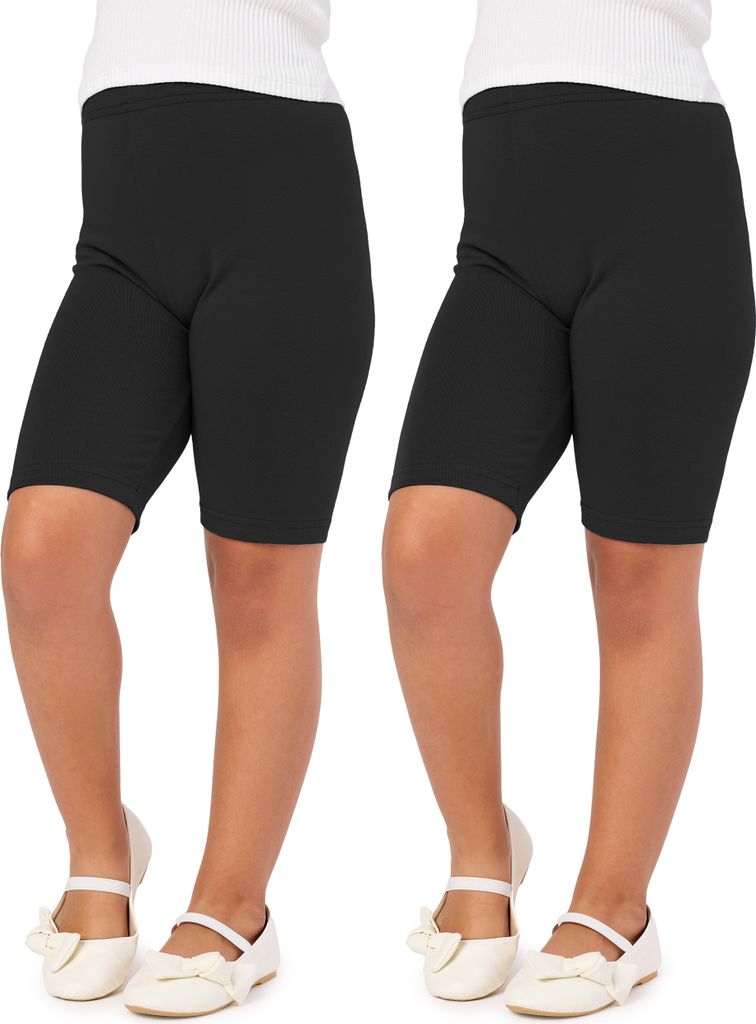 Merry Style Mädchen Kurze Leggings aus Viskose 2 Pack MS10-132 (Schwarz/Schwarz (2Pack), 122 cm).
