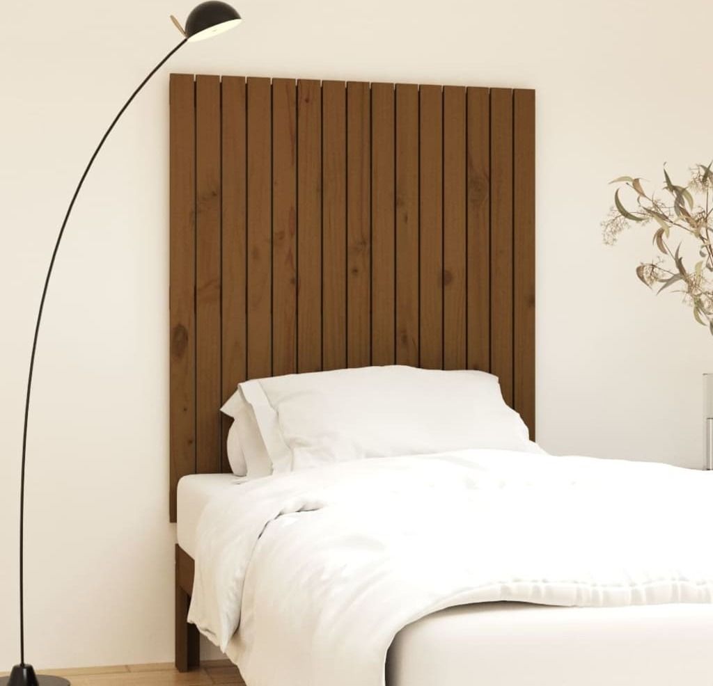 The Living Store Wand-Kopfteil Honigbraun 95,5x3x110 cm Massivholz Kiefer