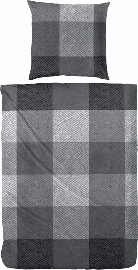 Scatola di biancheria da letto Hahn biber grigio chiaro e grigio, grigio 135 x 200 cm