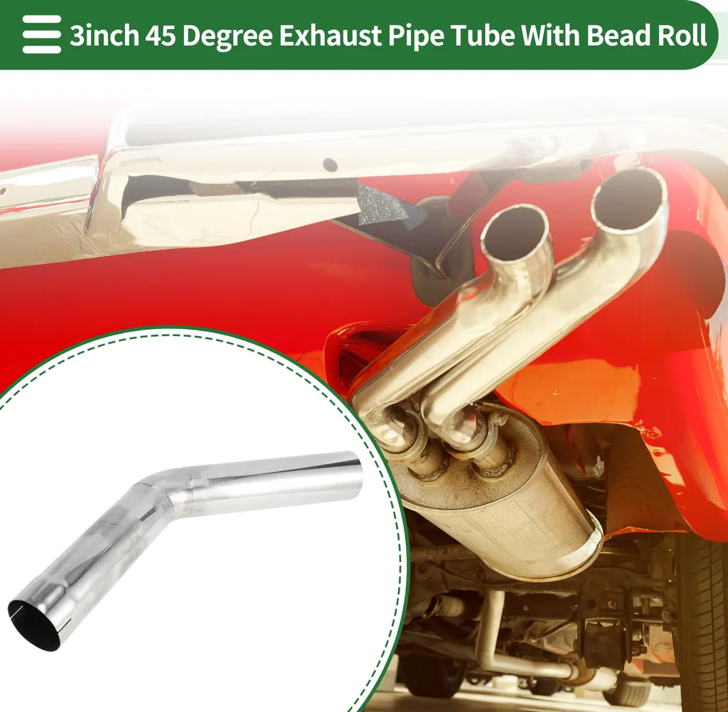 Tube Échappement 76mm 3 Pouces INOX T304 Coupe Biseau 45 Degrés 300mm