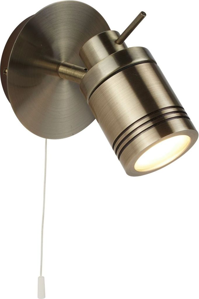 Deckenstrahler Metall verstellbar D: 10 cm rund IP44 in Messing Antik GU10 Retro Design Wandlampe