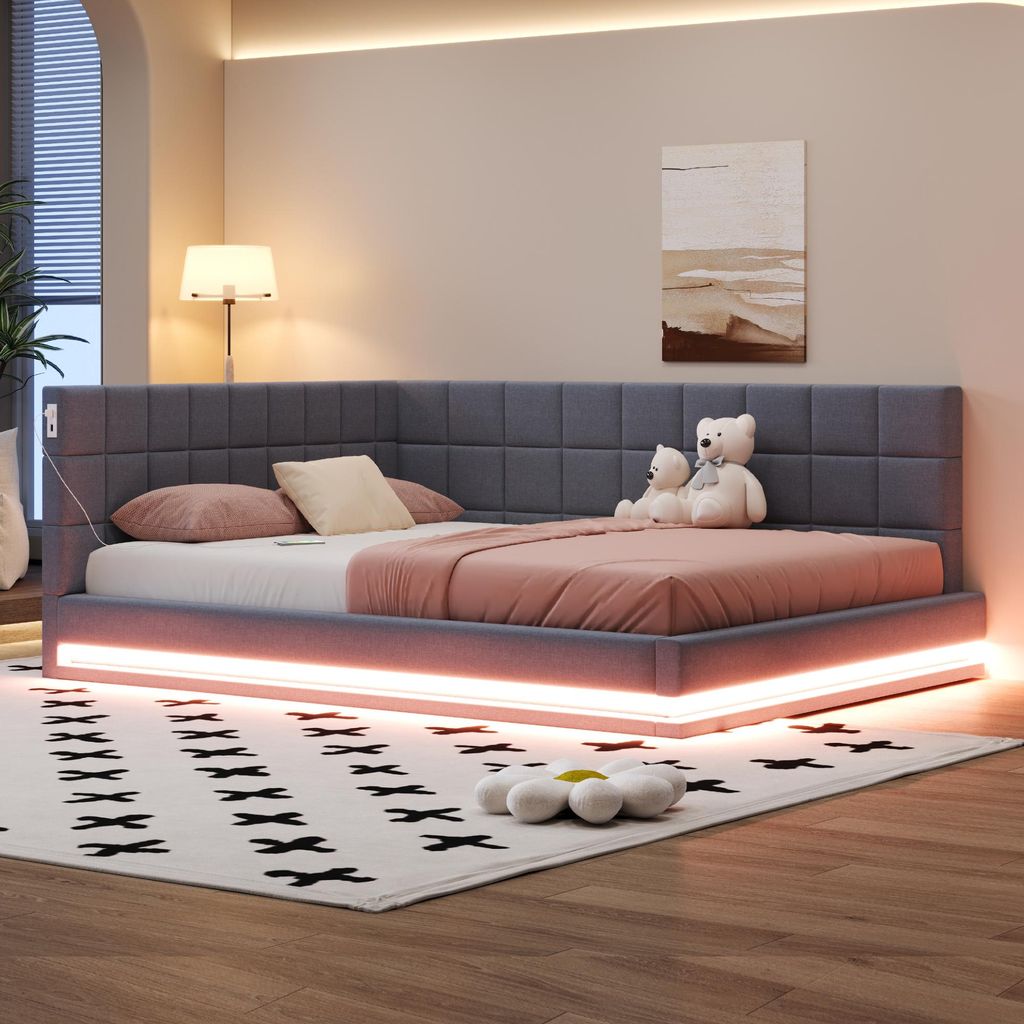 MODFU Lit Gigogne 160x200 cm - Lit Double avec Coffres Image du produit 