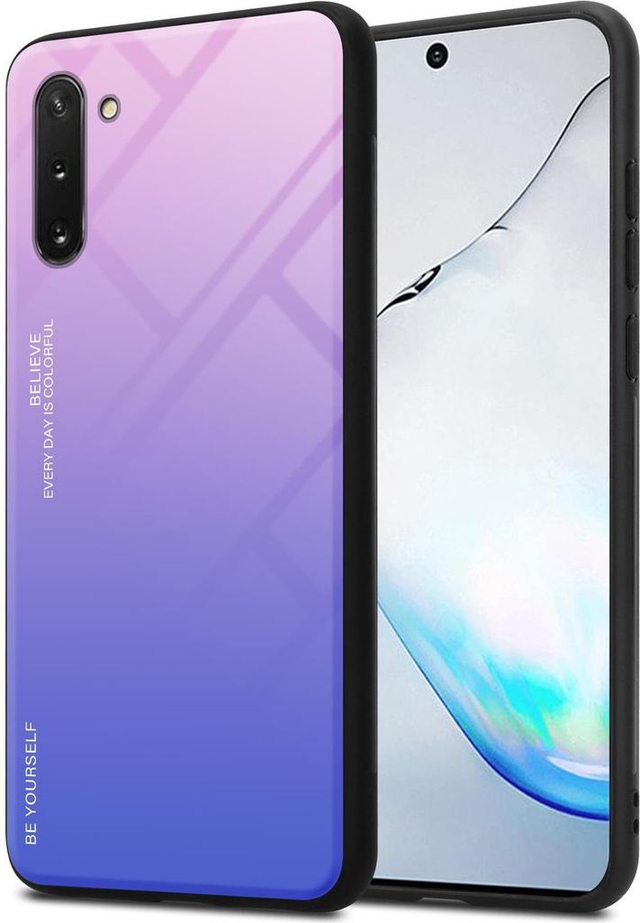 Cadorabo Hülle für Samsung Galaxy NOTE 10 Schutz Hülle in Schwarz Handyhülle TPU Etui Cover Case Tempered Glas