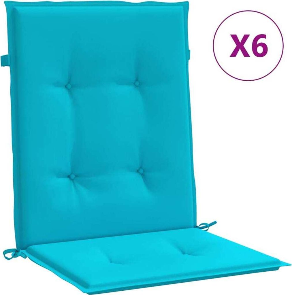 vidaXL Niedriglehner-Auflagen 6 Stk. Türkis Stoff