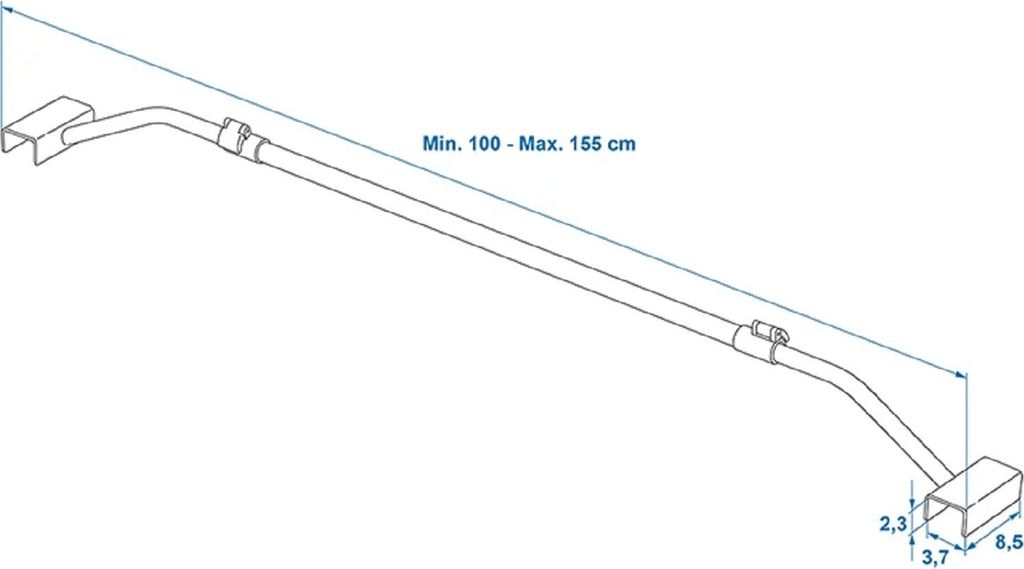 Flachplanenbügel verstellbar 100-155 cm Anhänger Produktbild 