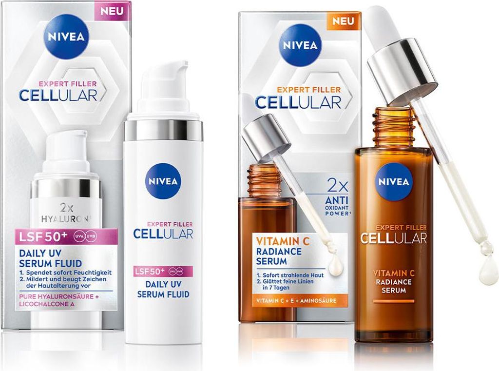 NIVEA CELLULAR Expert Filler Vitamin C Radiance Serum 30 ml + Serum Fluid 30 ml