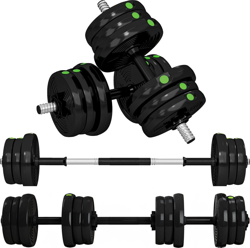 SPORTNOW 2-in-1 Hantel Set, 20 kg verstellbar Dumbbell Set mit 12 Hantelscheiben