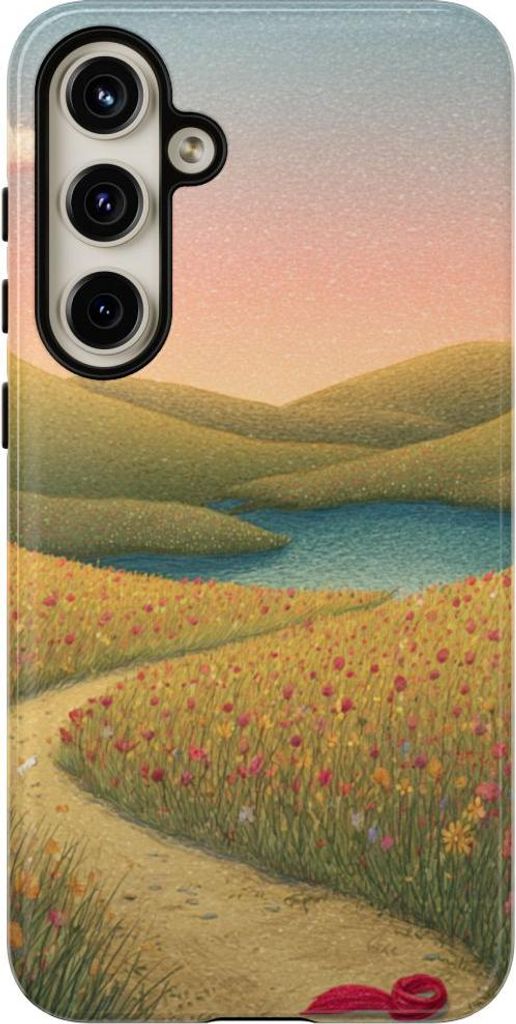 Frühlingswiese mit Blumen und See – Hülle Kompatibel mit Samsung Galaxy S24 Plus