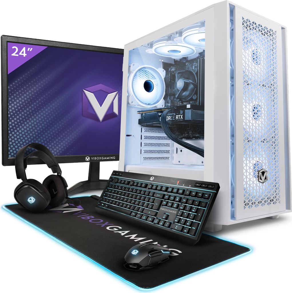 Vibox IV-46 Gaming PC Set Komplett - Monitor 23 Zoll - AMD Ryzen 7 5700X 4,6 GHz - Nvidia GTX 1660 Super 6 GB - 32 GB RAM - 1 TB NVMe M.2 SSD - Win...