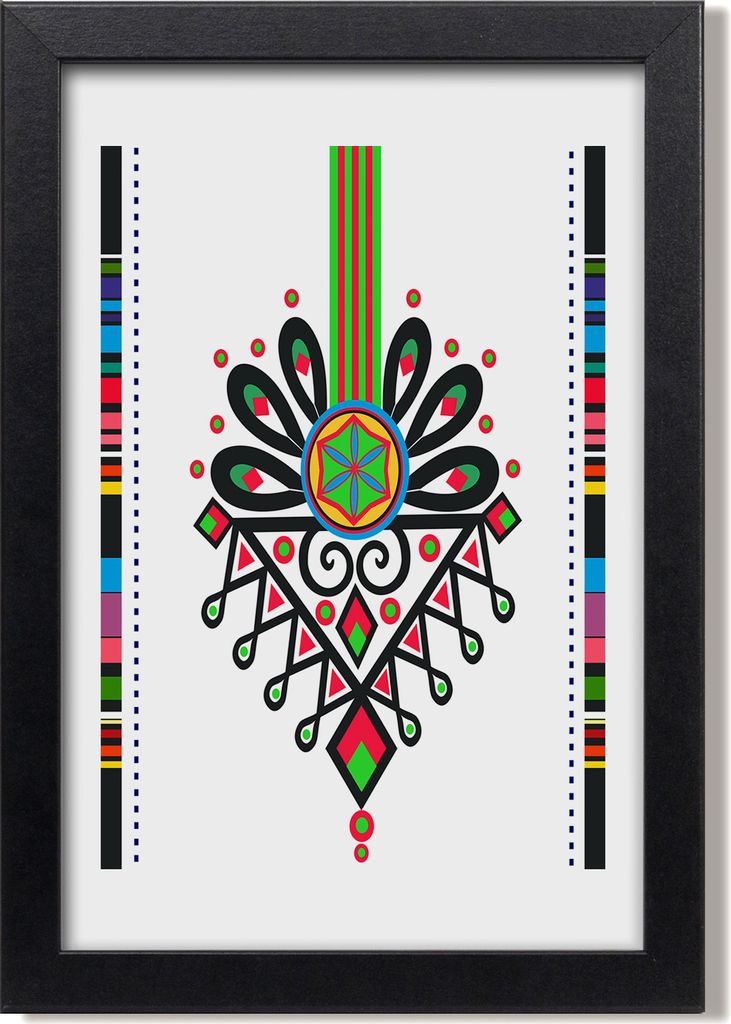 Bild 20x30 MDF-Rahmen, Wandkunst Polnisches Volksmuster