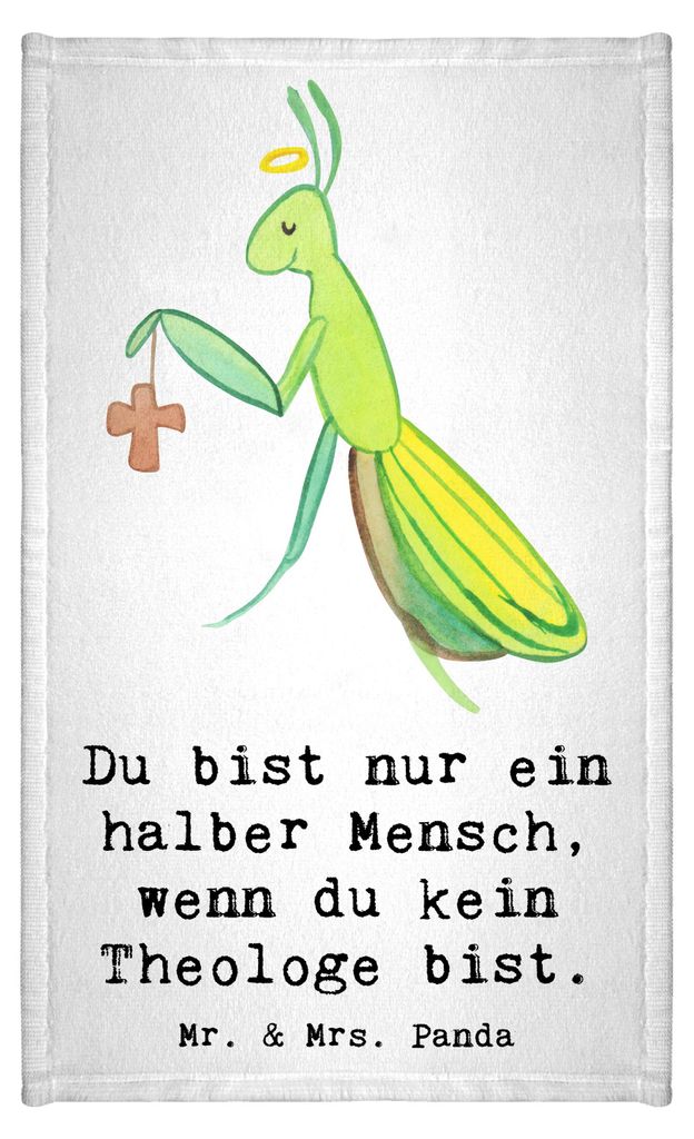 Mr. & Mrs. Panda Handtuch Theologe Herz - Weiß - Geschenk, Frotteehandtuch, Frotteetuch, Klein, Gästetuch, Baumwollhandtuch