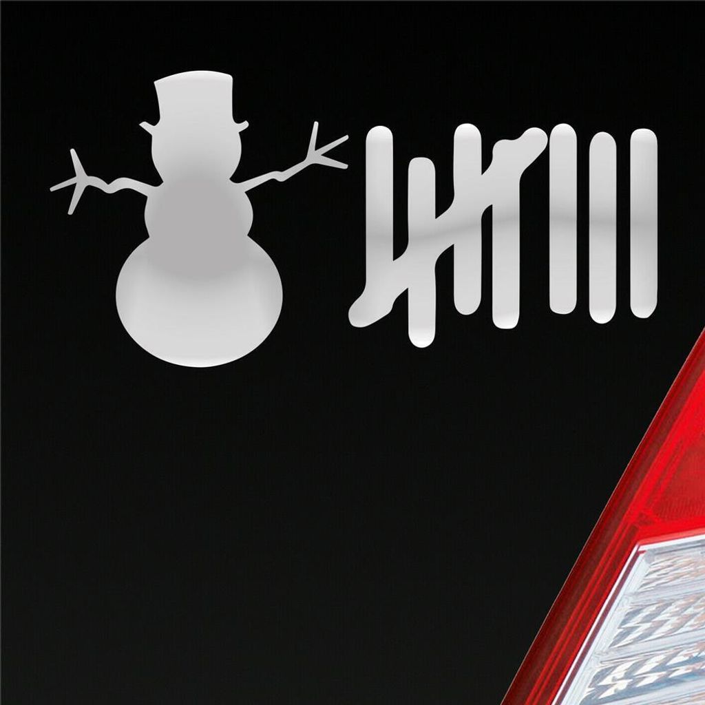 Auto Aufkleber Strichliste Liste Schnee Winter Snowman 15x8 cm Silber Sticker Heckscheibenaufkleber
