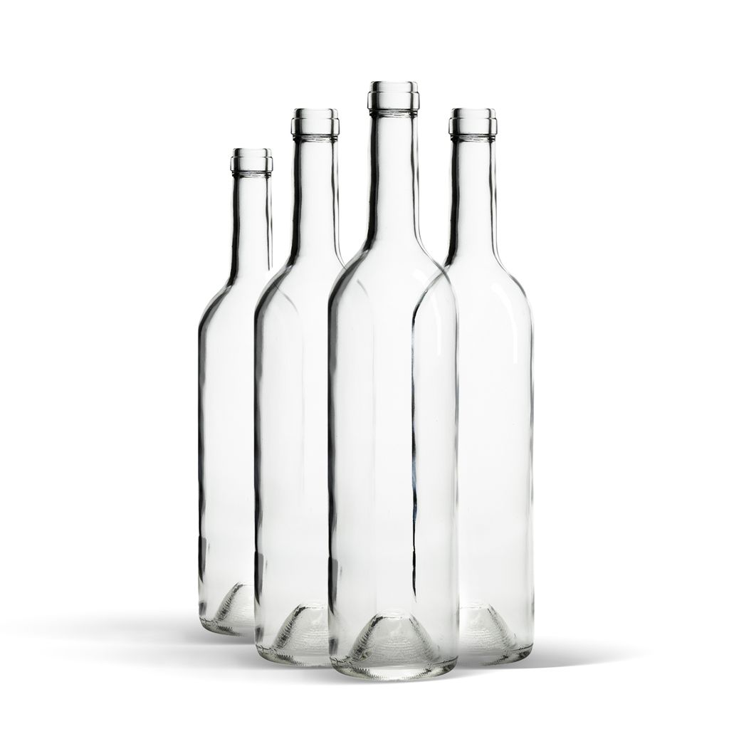 Weinflasche 750 ml Bordeaux 24 Stück, Weiß Weinflasche ohne Korken, Leere Glasflasche, Wasserflasche, Leere Likörflaschen, Wein Zubehör, Glasfl...