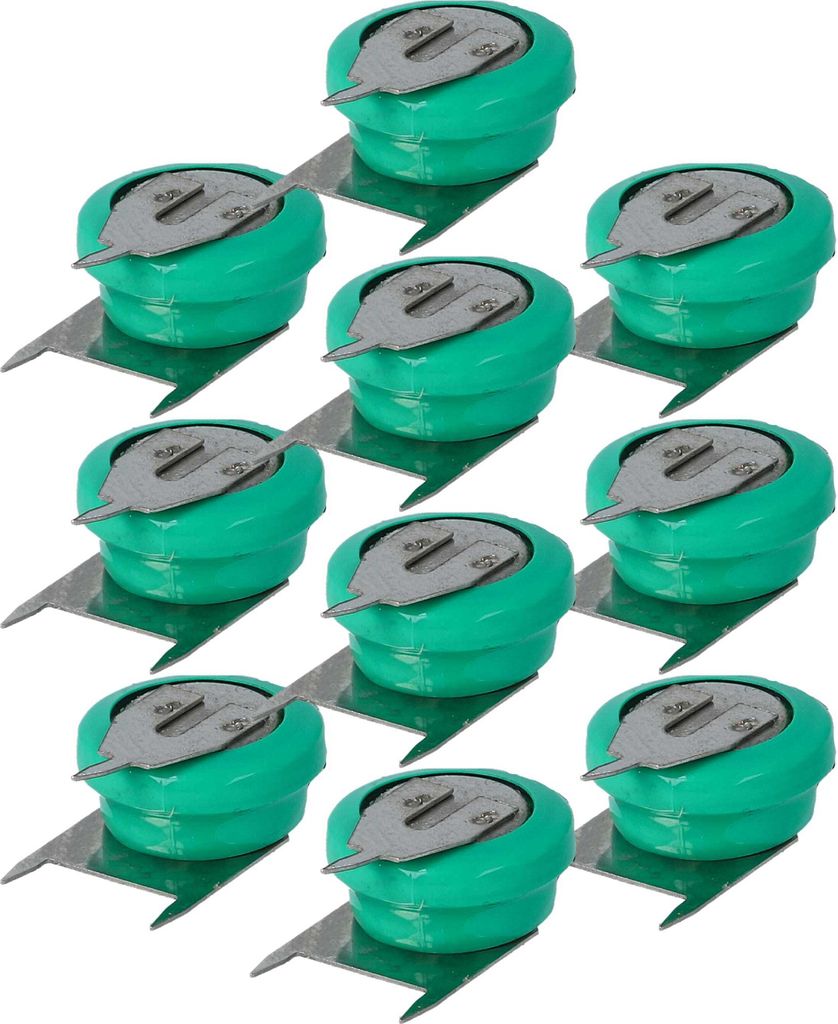 vhbw 10x NiMH Ersatz Knopfzellen-Akku (40 mAh, 1,2 V, NiMH)