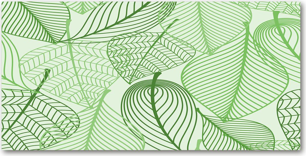 Tulup Leinwandbild - 140x70 cm - Wandkunst - Drucke auf Leinwand - Leinwanddruck - Blumen & Pflanzen - Grün - Blätter Muster