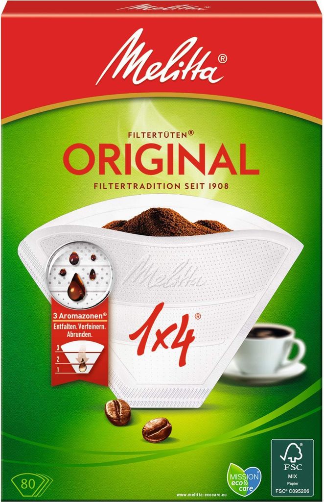 A package of Melitta Original coffee filters.