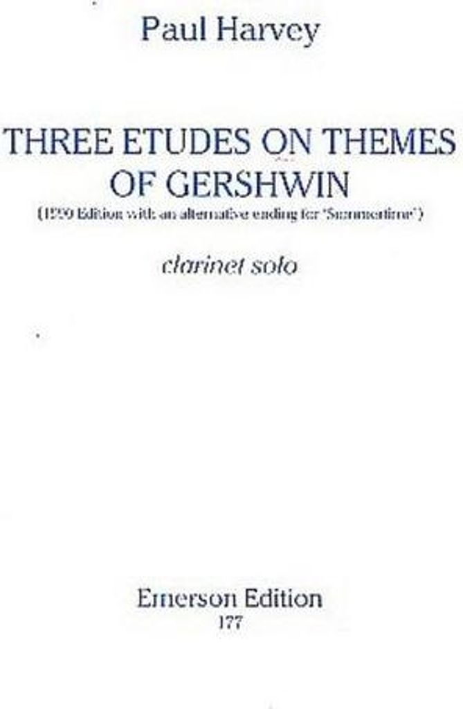 3 Etudes on Themes of Gershwinfor clarinet solo