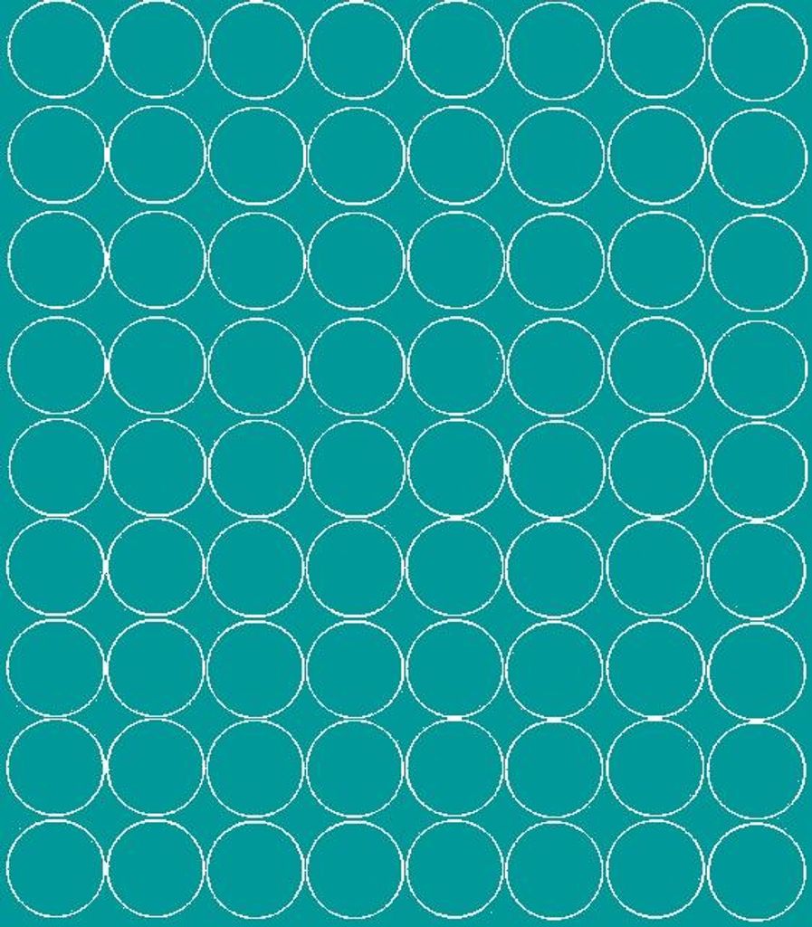Runde Aufkleber, 5 cm Durchmesser, Punkte, 72 Stück, türkis matt