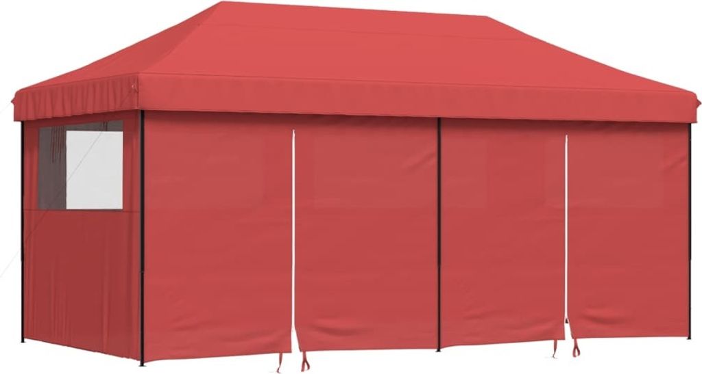 Partyzelt Faltbar Pop-Up mit 4 Seitenteilen Burgunderrot