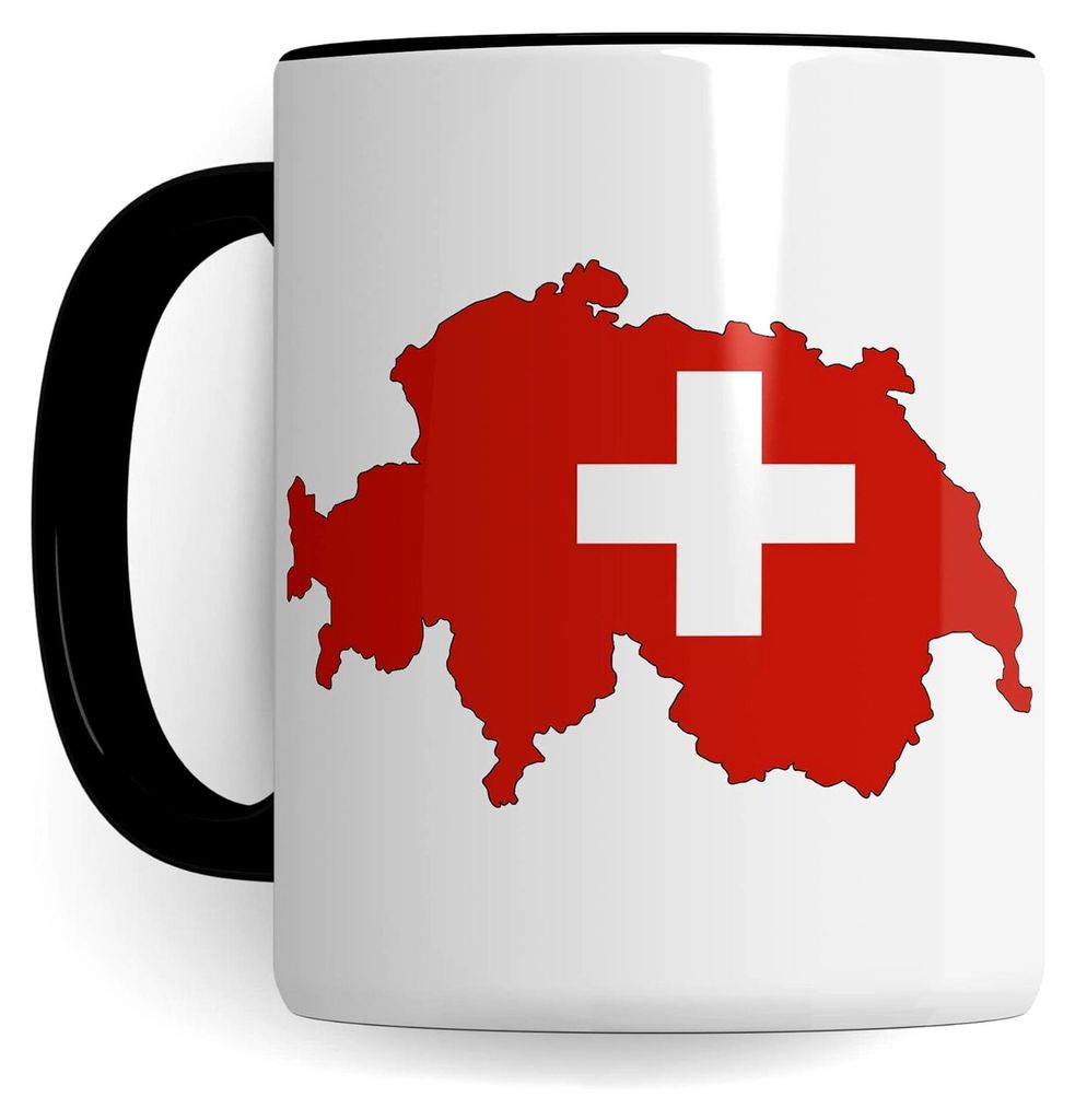 Schweiz Tasse mit Flagge, Geschenk für Liebhaber des Schweizerdeutschen