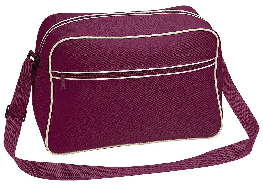 Bagbase Retro Schultertasche mit verstellbarem Riemen, 18 Liter BC1302 (Einheitsgröße) (Burgunder/Sand)