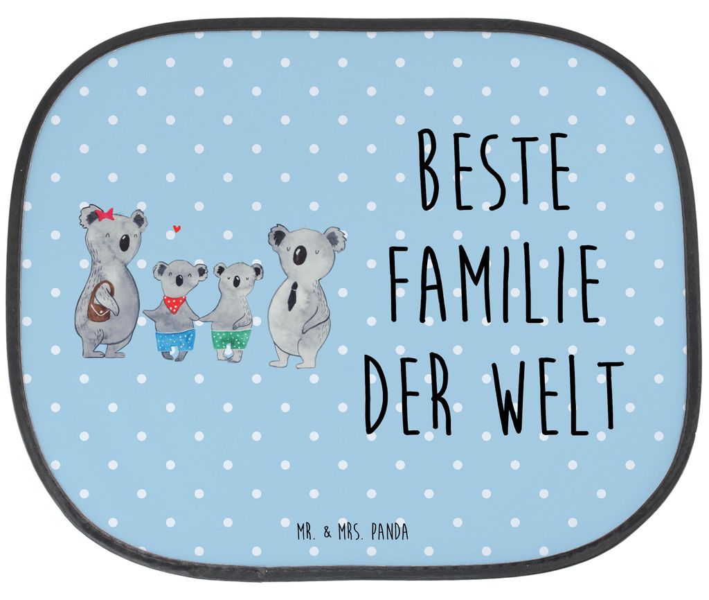 Mr. & Mrs. Panda Sonnenschutz Auto Koala Familie zwei - Blau Pastell - Geschenk, Autoscheibe, Autoscheiben, für, saugnapf, Koalabär, Muttertag, F...