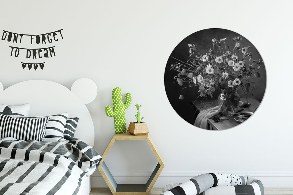 MuchoWow - Mauerkreis - Wandbilder - Runde Bild - Bild aus Aluminium - Schlafzimmer - Wohnzimmerdekoration - Wand Dekoration
