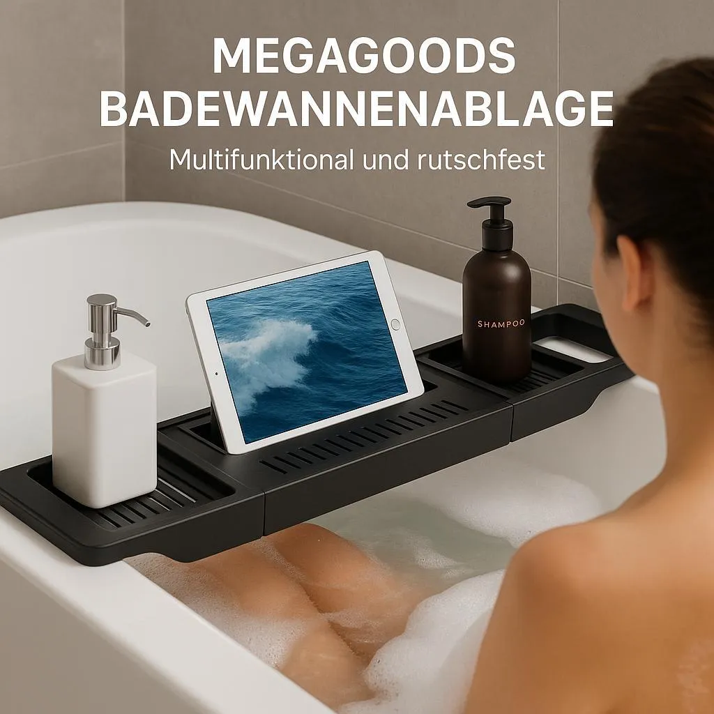 Pont de baignoire extensible en bois avec support tablette et lecture
