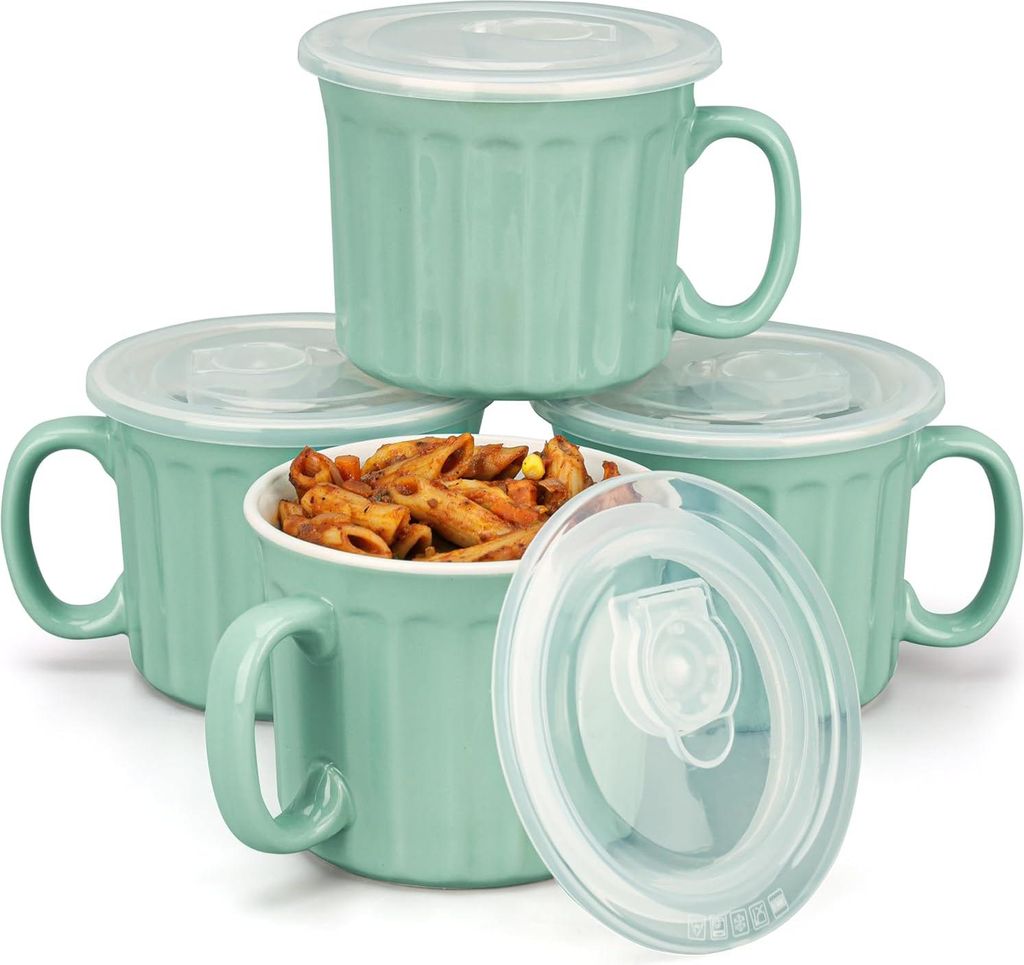 Keramische Suppenschalen - Hitzebeständig - Set von 4 - Türkis