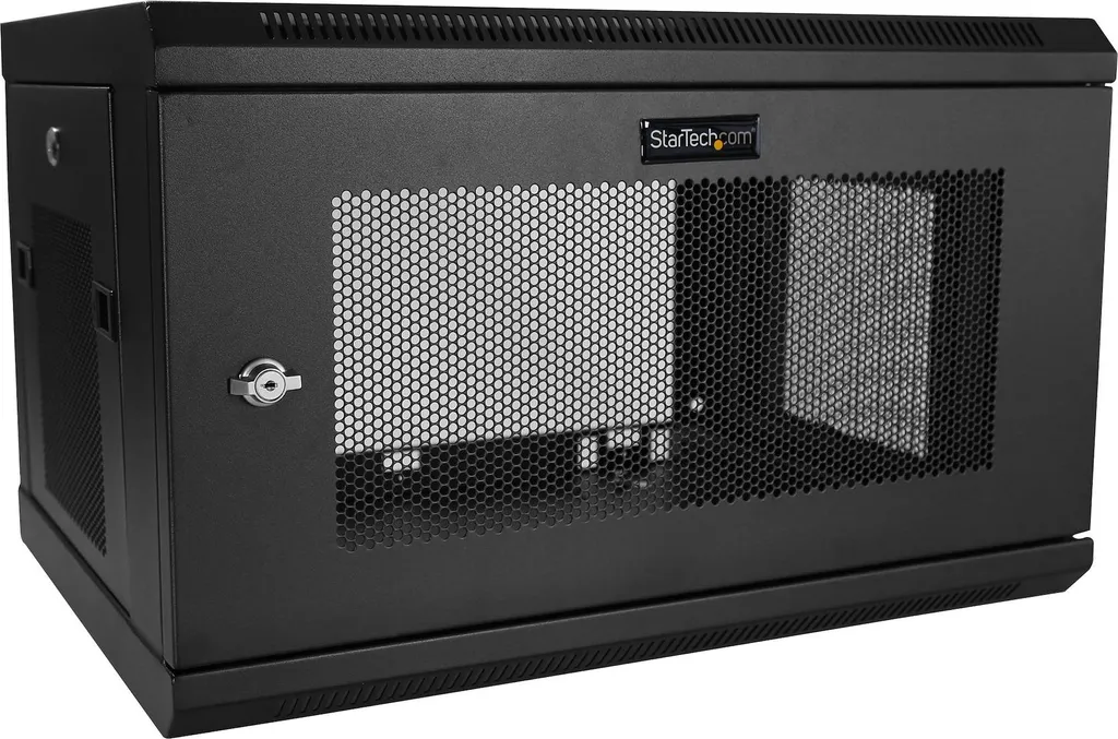Rack Serveur Mural 6U Verrouillable avec Étagère et Gestion des Câbles IT