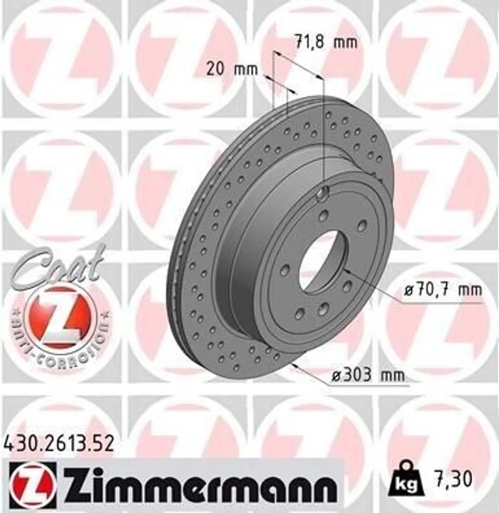 Zimmermann 430.2613.52 Disque de frein pour Captiva et Antara L07