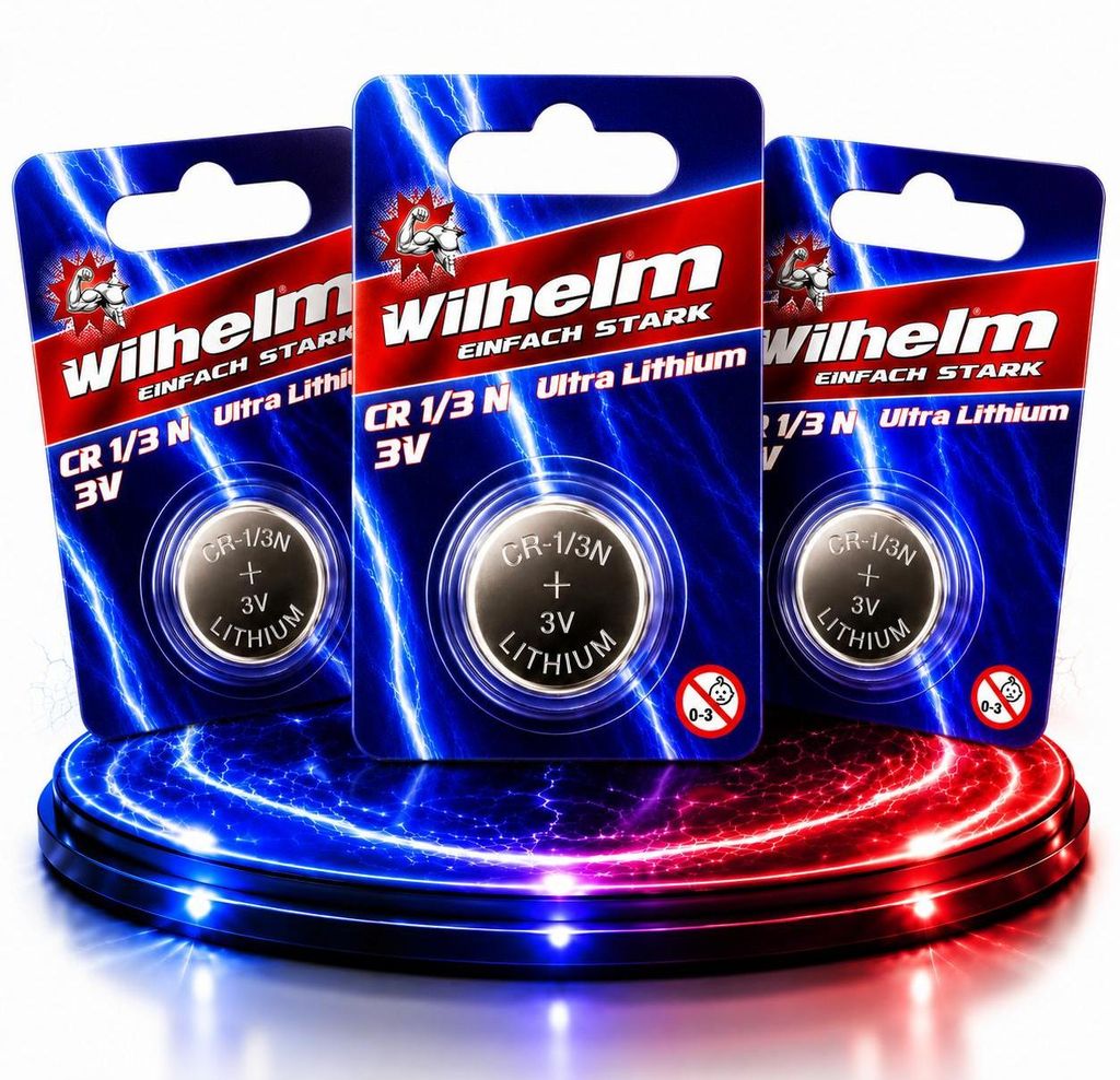 3 x WILHELM 1/3N 3V Photo Lithium CR1/3N DL1/3N Blister Produktbild 