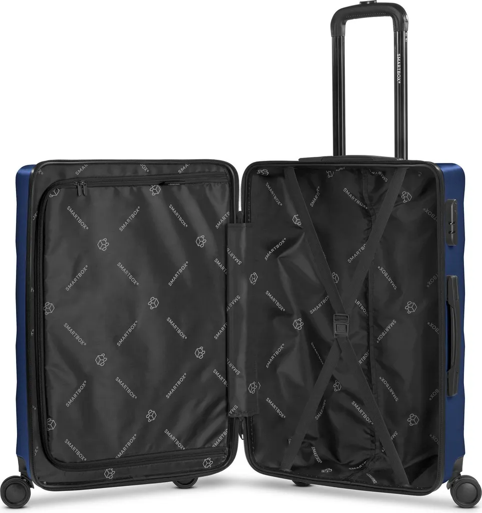 SMARTBOX Edition 03 Set de 3 Valises Trolley Bleu Marine Format 55cm