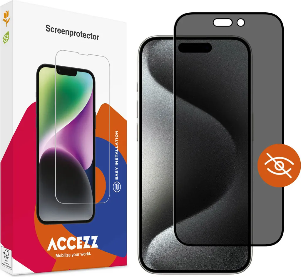 Protezione Privacy iPhone 15 Pro Max Accezz - Vetro Temperato Elegante