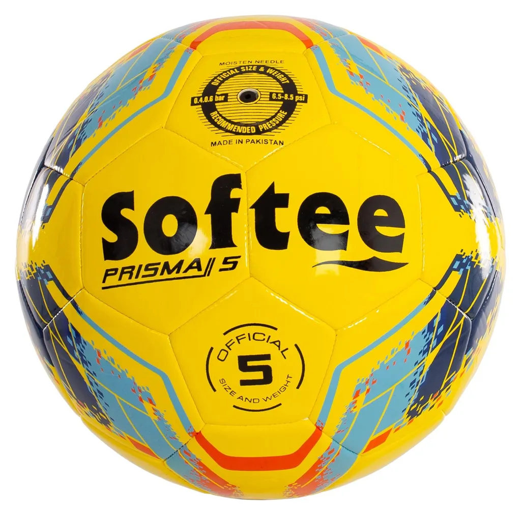 Ballon Foot Jaune Taille 5 Softee Prisma - Visible par tous les temps