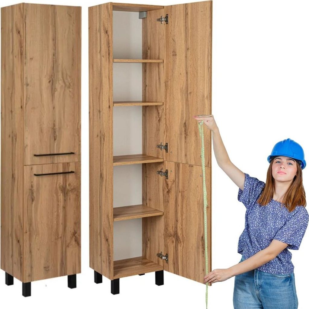 Słupek łazienkowy Astor SOL WOTAN 40cm z półkami, czarne Zdjęcie produktu 
