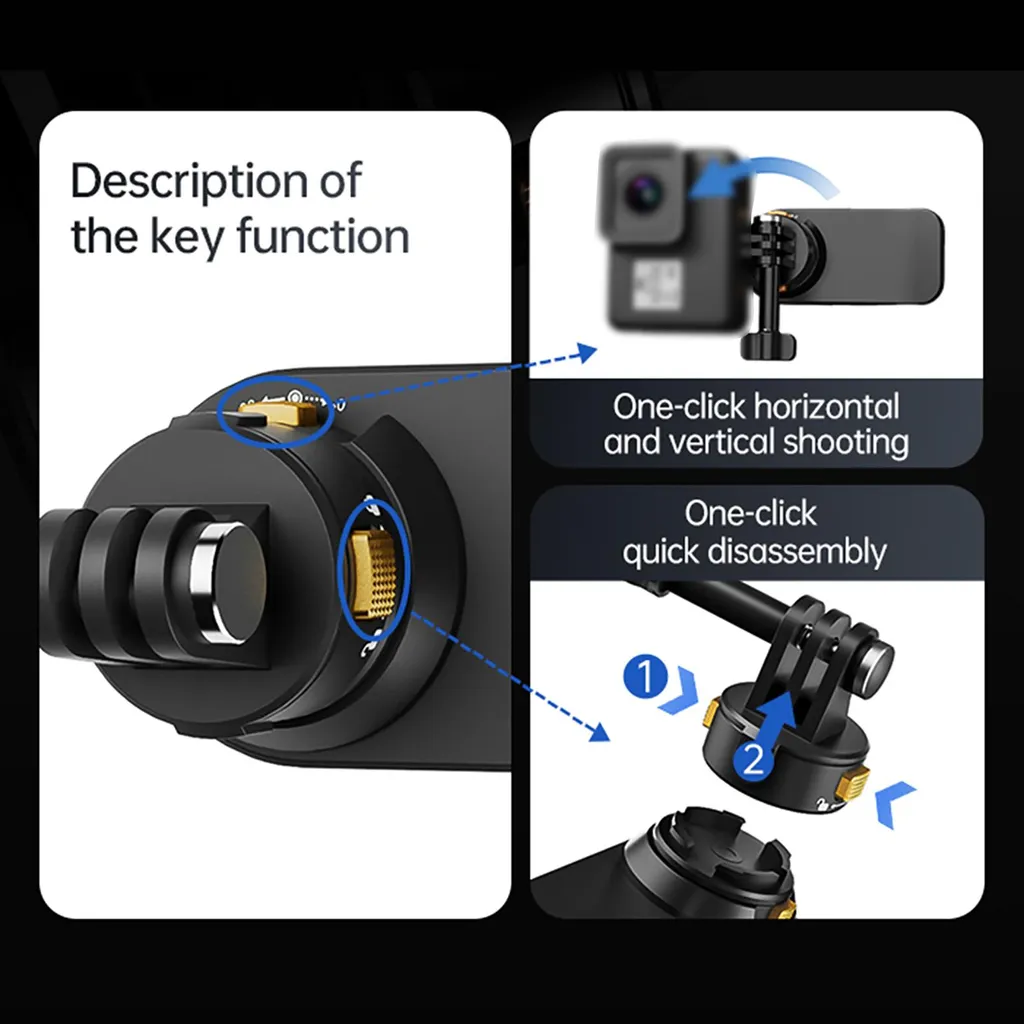 Support Sac à Dos pour Vlogging avec iPhone et GoPro Fixation Magnétique
