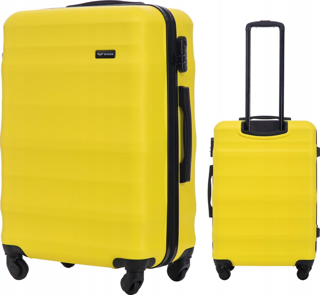 WINGS VULTURE 24" Reisekoffer M 66x43x27 cm ABS Hartschalenkoffer mit 4 Doppelrollen 360°, Zahlenschloss, Trolley 63 L Volumen stabil leicht ideal...