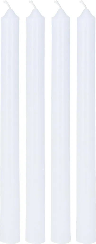 Bougies de table blanches 4 pièces pour décoration de fête et mariage