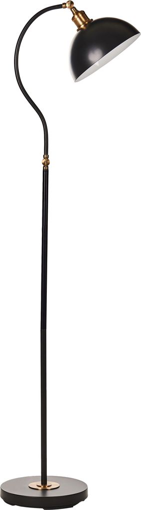 BELIANI Stehlampe Schwarz aus Metall Verstellbarer Arm und Schirm Industrie Stil Wohnzimmer Schlafzimmer Home Office