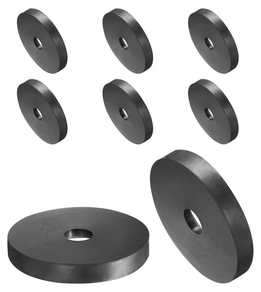 8 Stück Gummiringe, Gummiabstandshalter, Distanzhülsen, 70 mm Außendurchmesser, 12 mm Innendurchmesser, 10 mm Höhe, runde Antivibrations-Abstan...