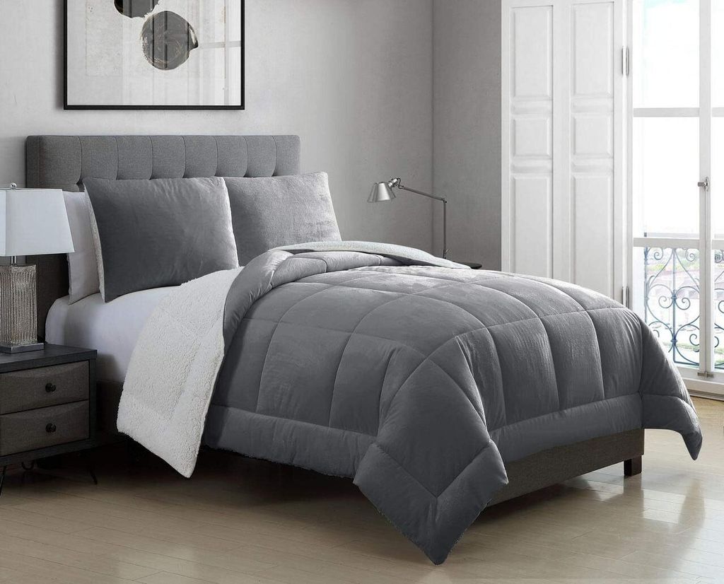 Bettdecke,Sherpa-Bettwäsche-Set,135x200cm,200x200cm Steppdecke,Superweiches,warm und gemütliches Bettdecken-Set mit kissenbezug