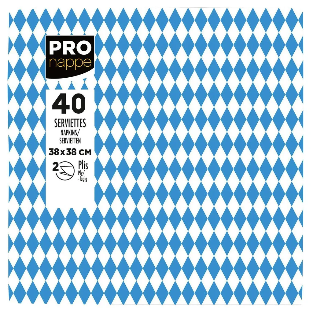Serviettes ouate Pronappe Bavière 2 plis de 38x40 cm SV623899I x480