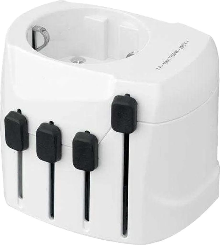 Adaptateur prise internationale universel pour voyage tout-en-un blanc
