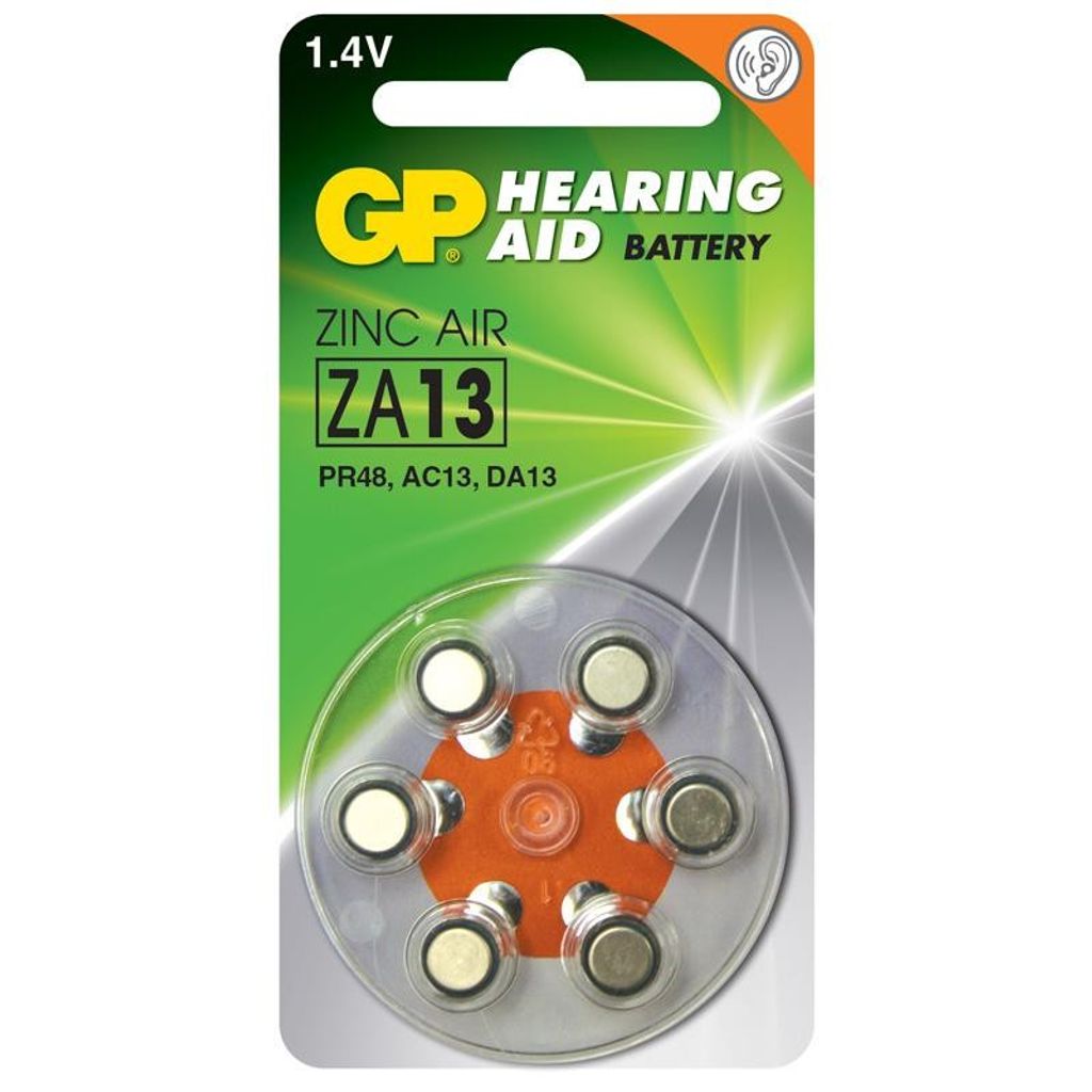 GP Batteries Hearing Aid ZA13, Einwegbatterie, Zink-Luft, Produktbild 