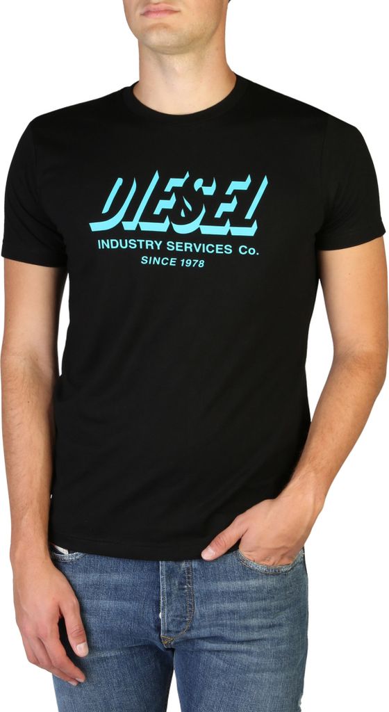 Diesel Herren T-DIEGOS-A5 T-SHIRT Rundhals Kurzarm Schwarz
