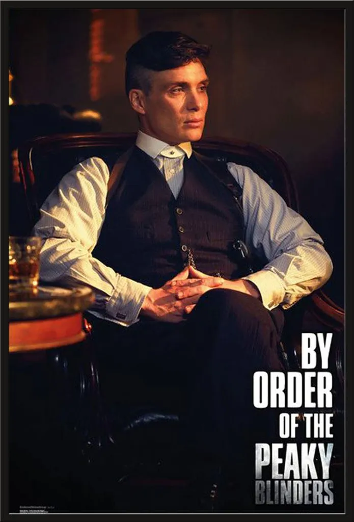 Poster Peaky Blinders Tommy Shelby avec cadre noir Shinsuke Maxi 61x91