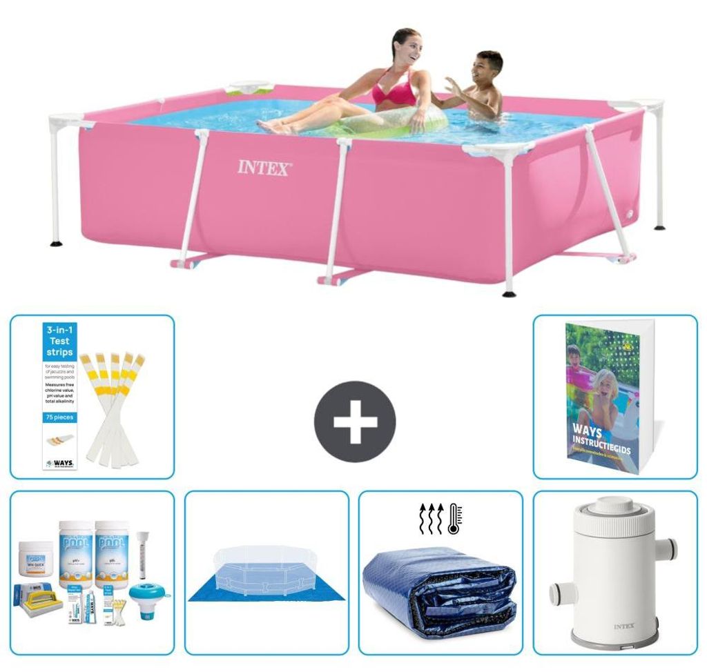 Rechteckiger Frame Pool - 220x150x60 cm - 7-teilig S115