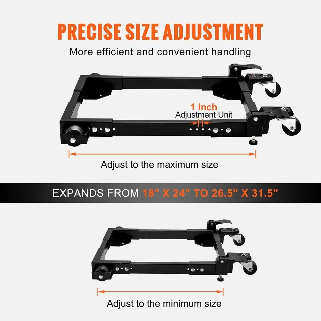 Support mobile robuste 1500 lb avec roues pivotantes et cadre extensible - 4